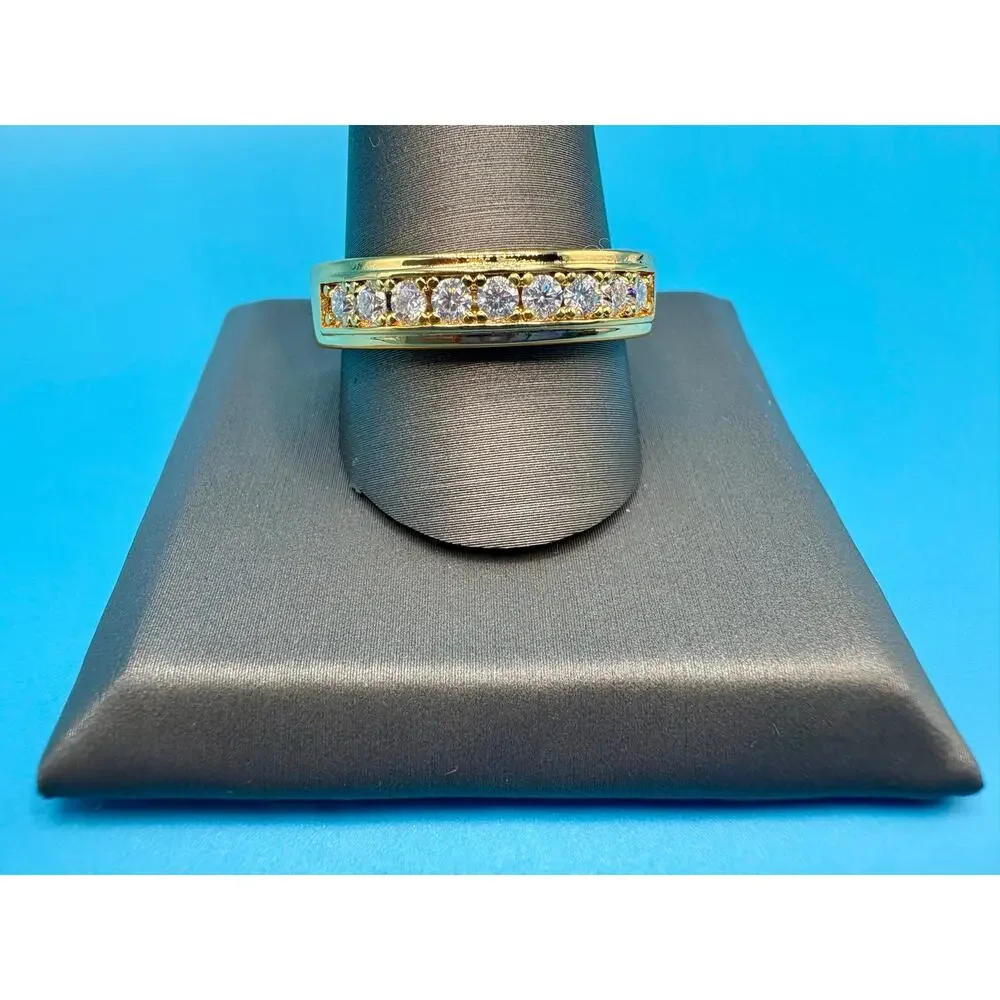 Sz. 12 .5CTW Moissanite Band - 14k Vermeil over 925 Sterling